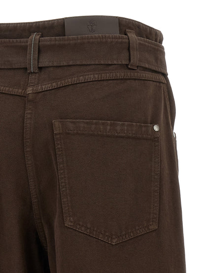 Brunello Cucinelli Belted Jeans Brown