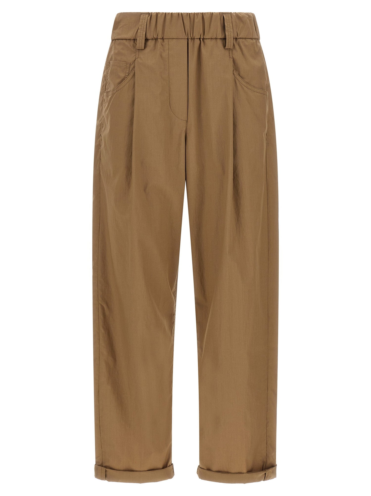 Brunello Cucinelli Track Poplin Pants Beige