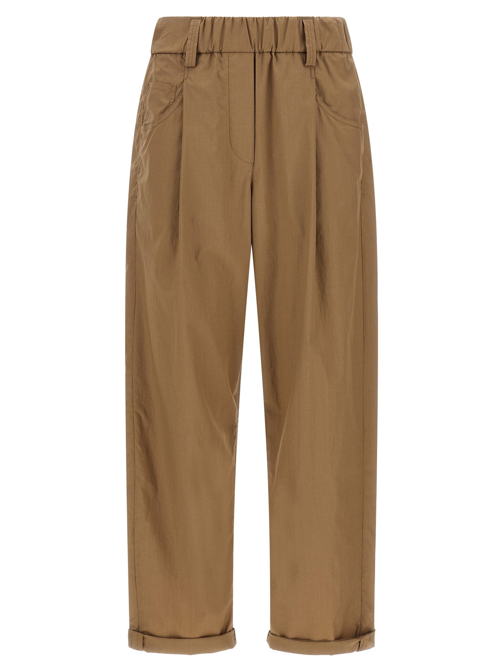 Brunello Cucinelli Track Poplin Pants Beige