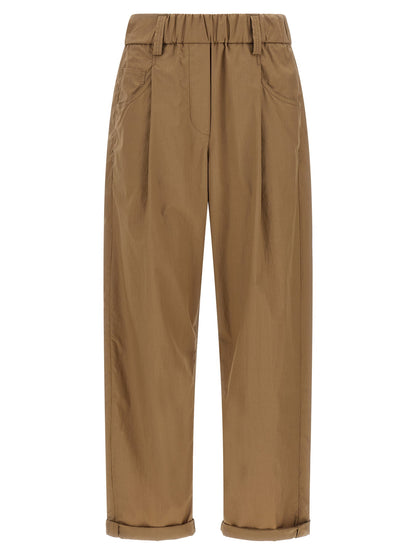 Brunello Cucinelli Track Poplin Pants Beige
