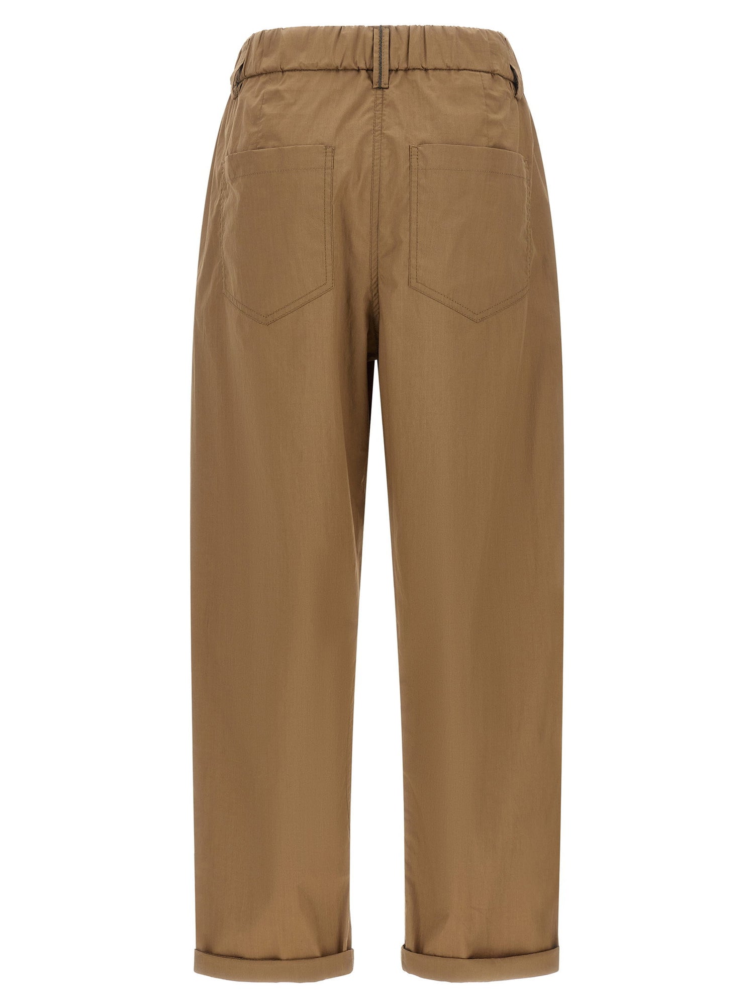 Brunello Cucinelli Track Poplin Pants Beige