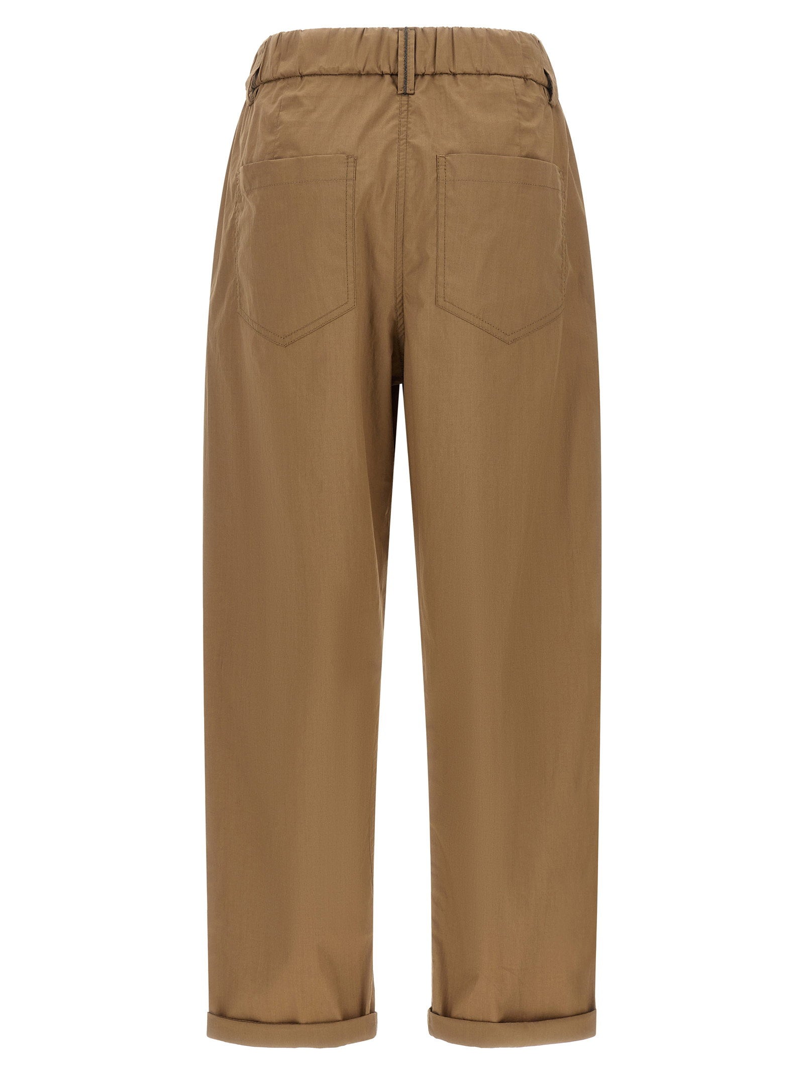 Brunello Cucinelli Track Poplin Pants Beige