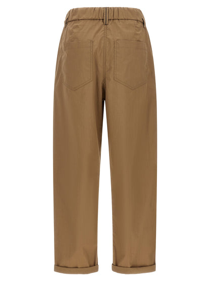 Brunello Cucinelli Track Poplin Pants Beige