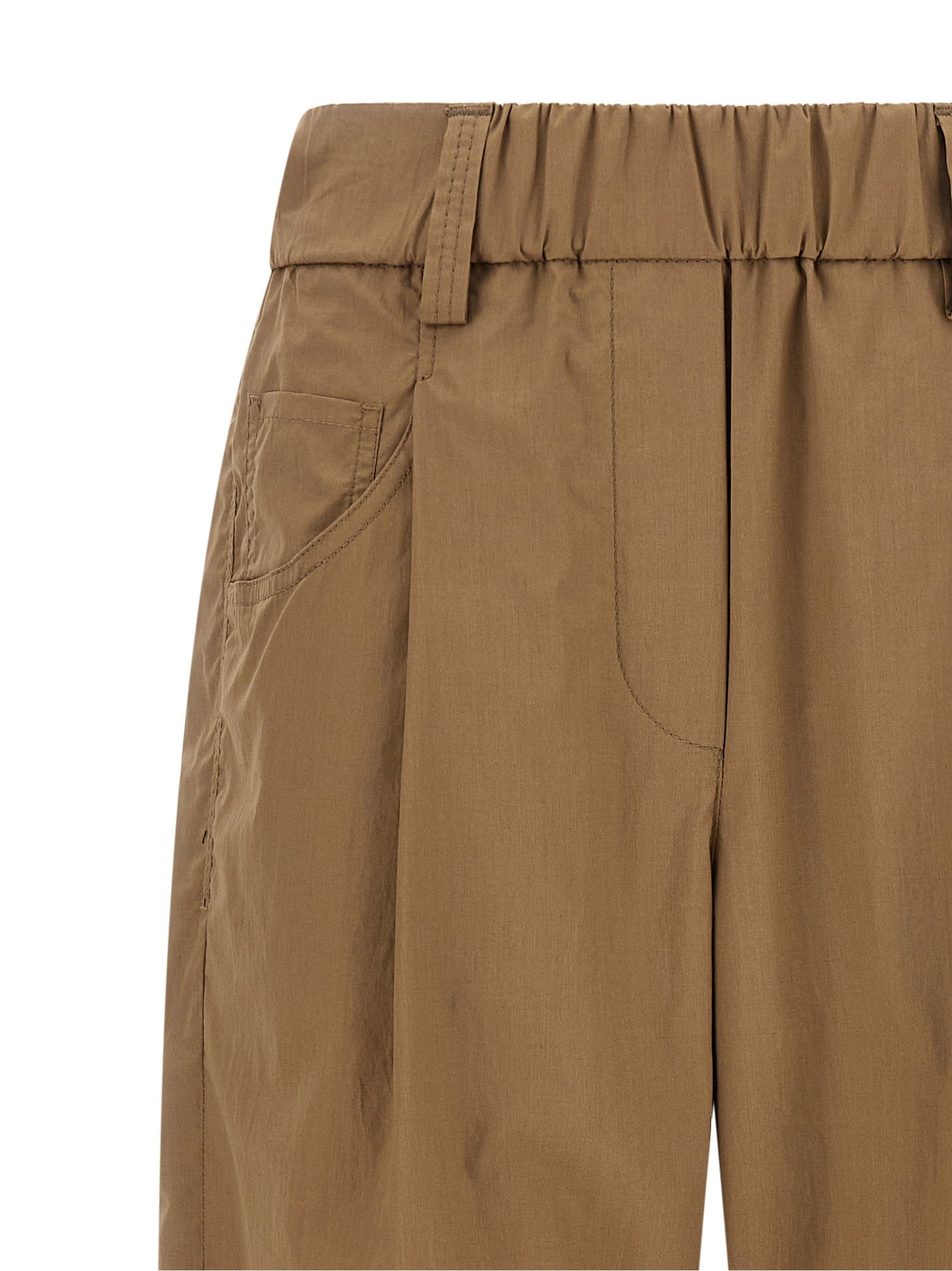 Brunello Cucinelli Track Poplin Pants Beige