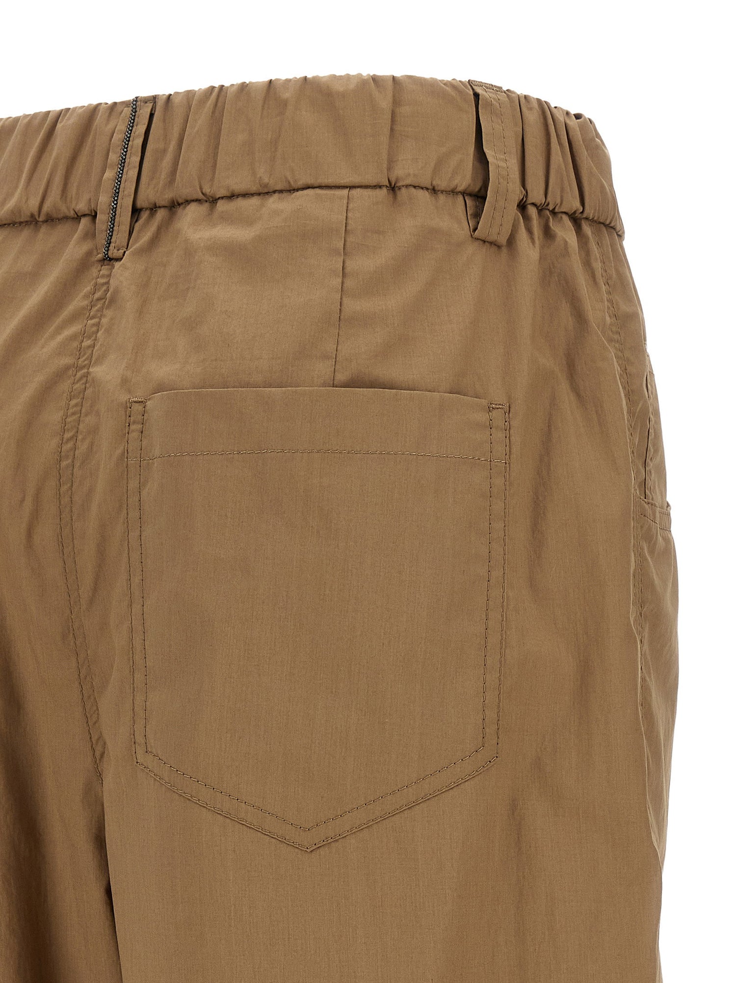 Brunello Cucinelli Track Poplin Pants Beige