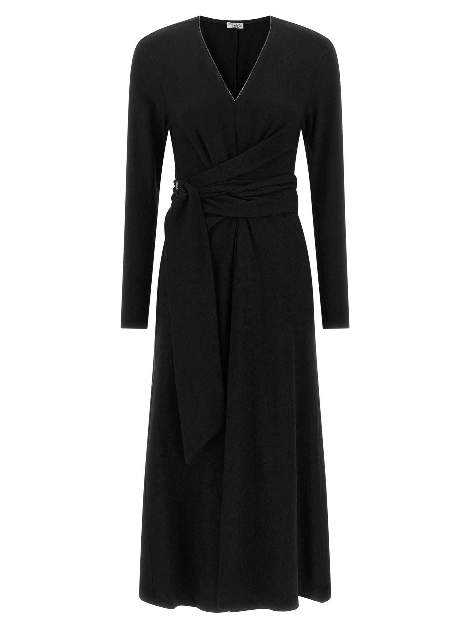 Brunello Cucinelli Shiny Collar Dress Black  