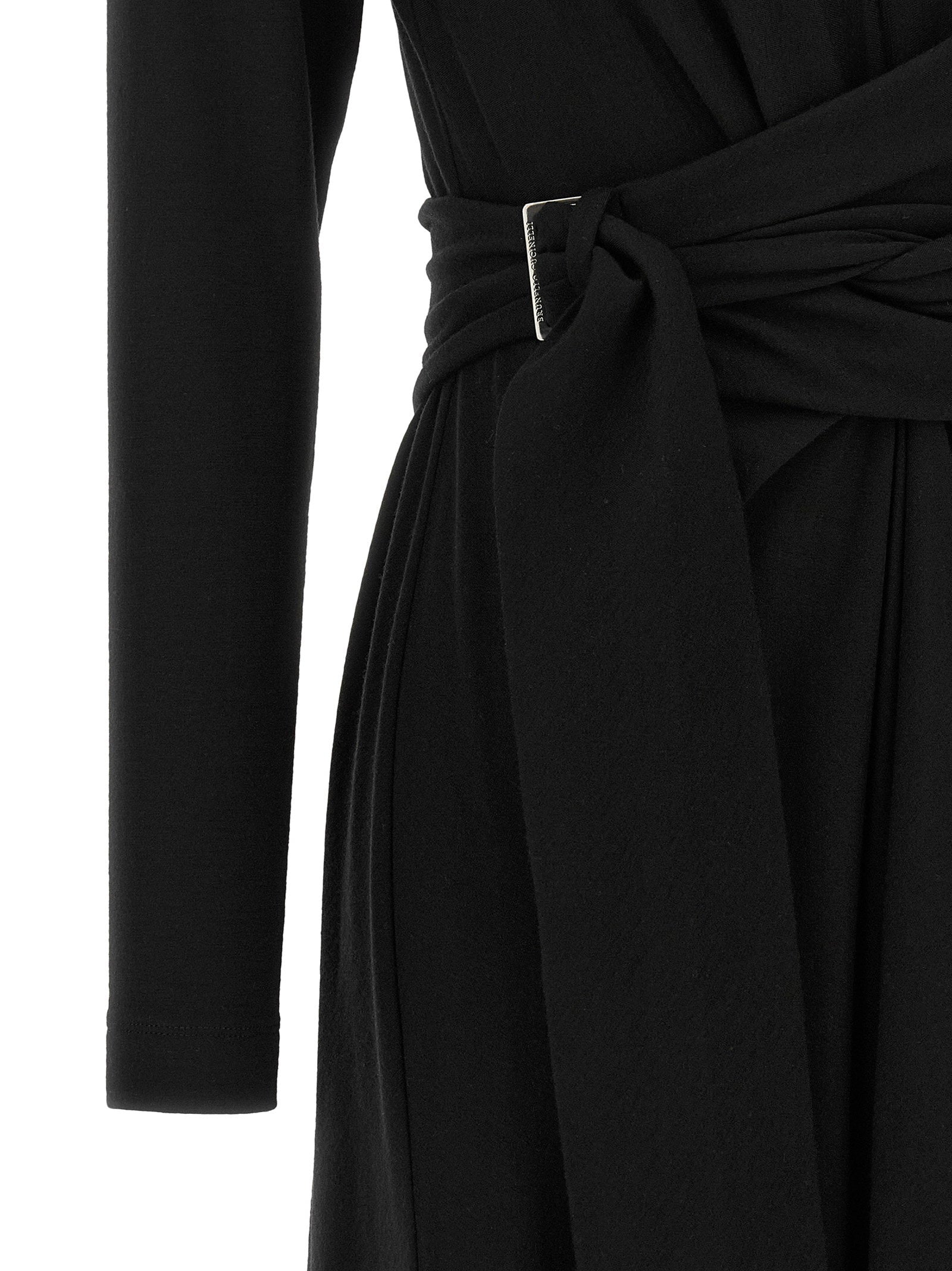 Brunello Cucinelli Shiny Collar Dress Black  