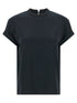Brunello Cucinelli Shiny Collar T-shirt Blue
