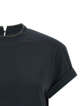 Brunello Cucinelli Shiny Collar T-shirt Blue
