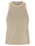 Brunello Cucinelli Dazzling Check Embroidery Top Beige