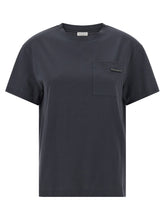 Brunello Cucinelli Shiny Tab T-shirt Blue