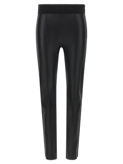 Brunello Cucinelli Stretch Nappa Leather Leggings Black