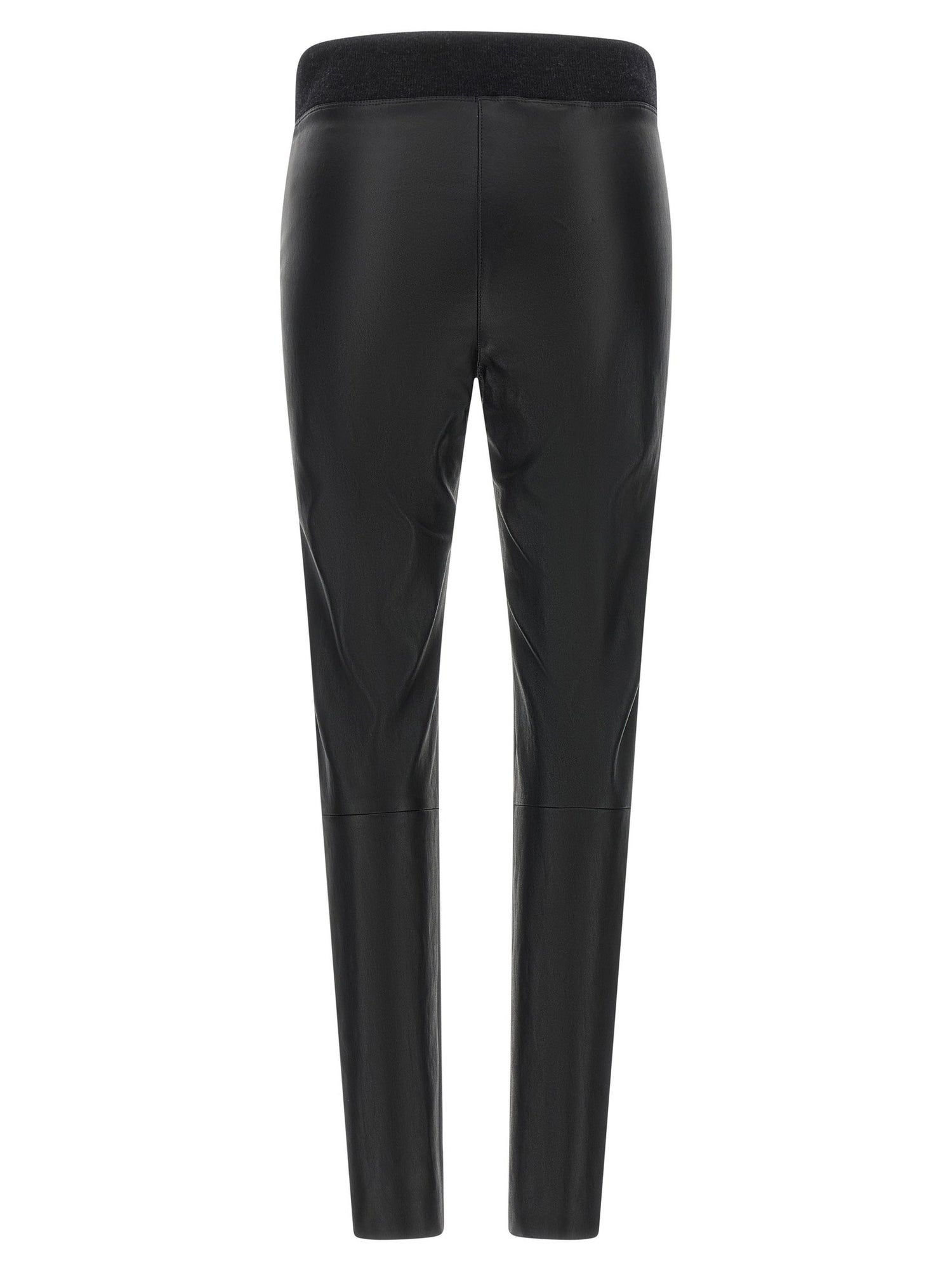 Brunello Cucinelli Stretch Nappa Leather Leggings Black