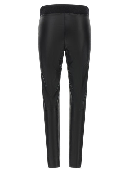 Brunello Cucinelli Stretch Nappa Leather Leggings Black