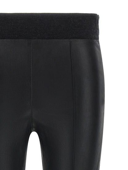 Brunello Cucinelli Stretch Nappa Leather Leggings Black