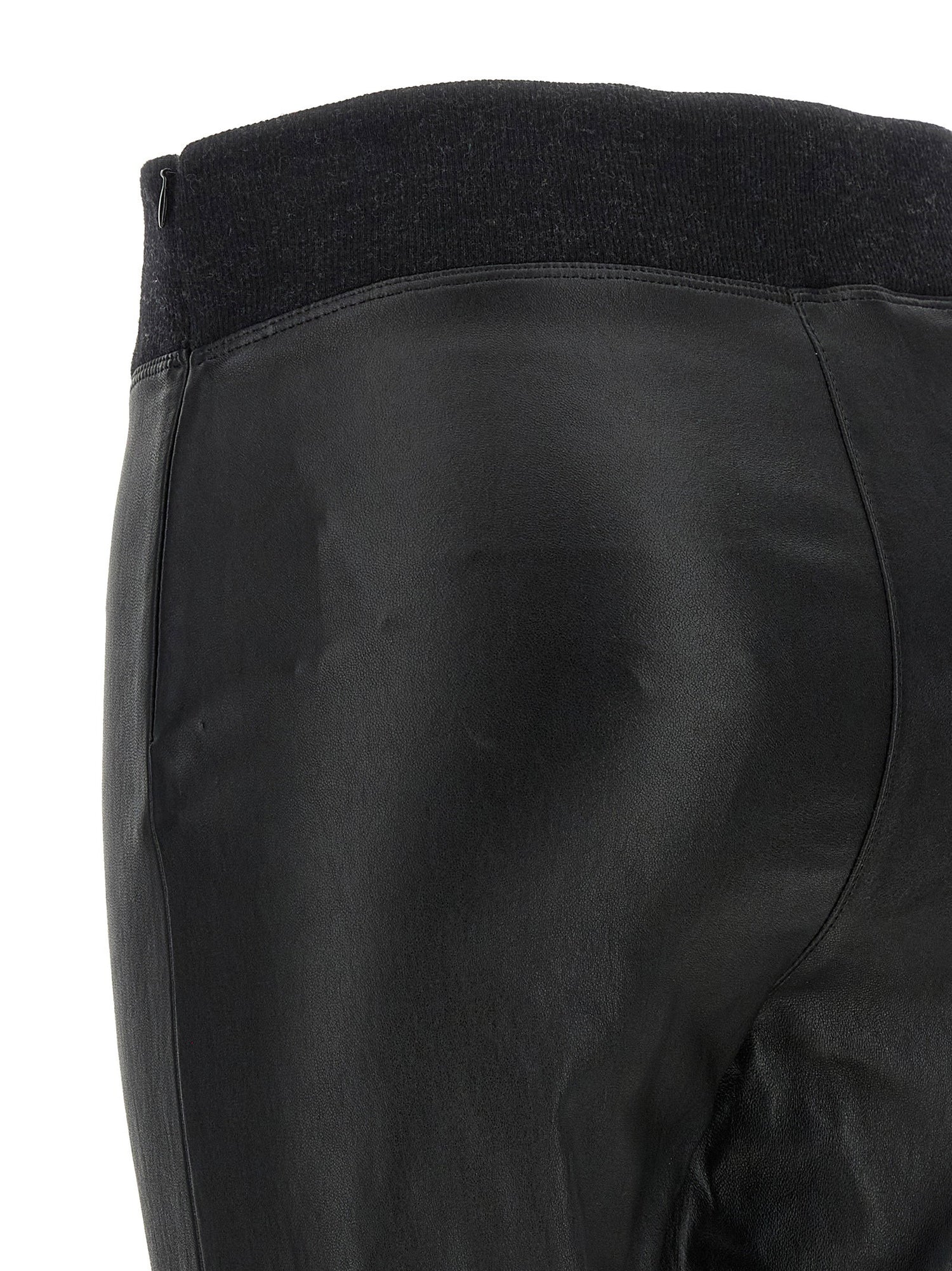 Brunello Cucinelli Stretch Nappa Leather Leggings Black