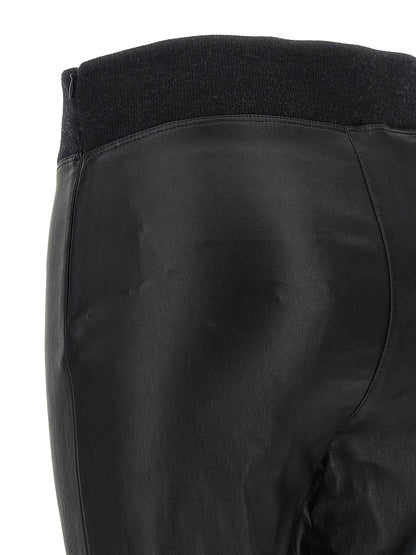 Brunello Cucinelli Stretch Nappa Leather Leggings Black