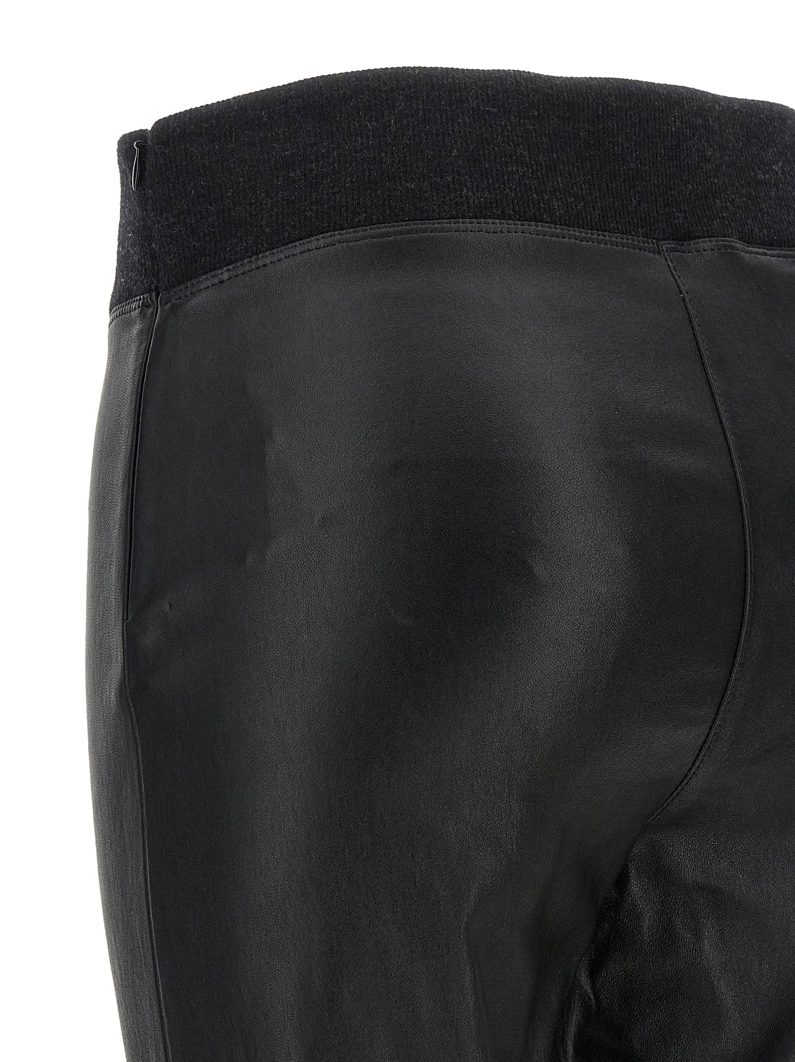 Brunello Cucinelli Stretch Nappa Leather Leggings Black