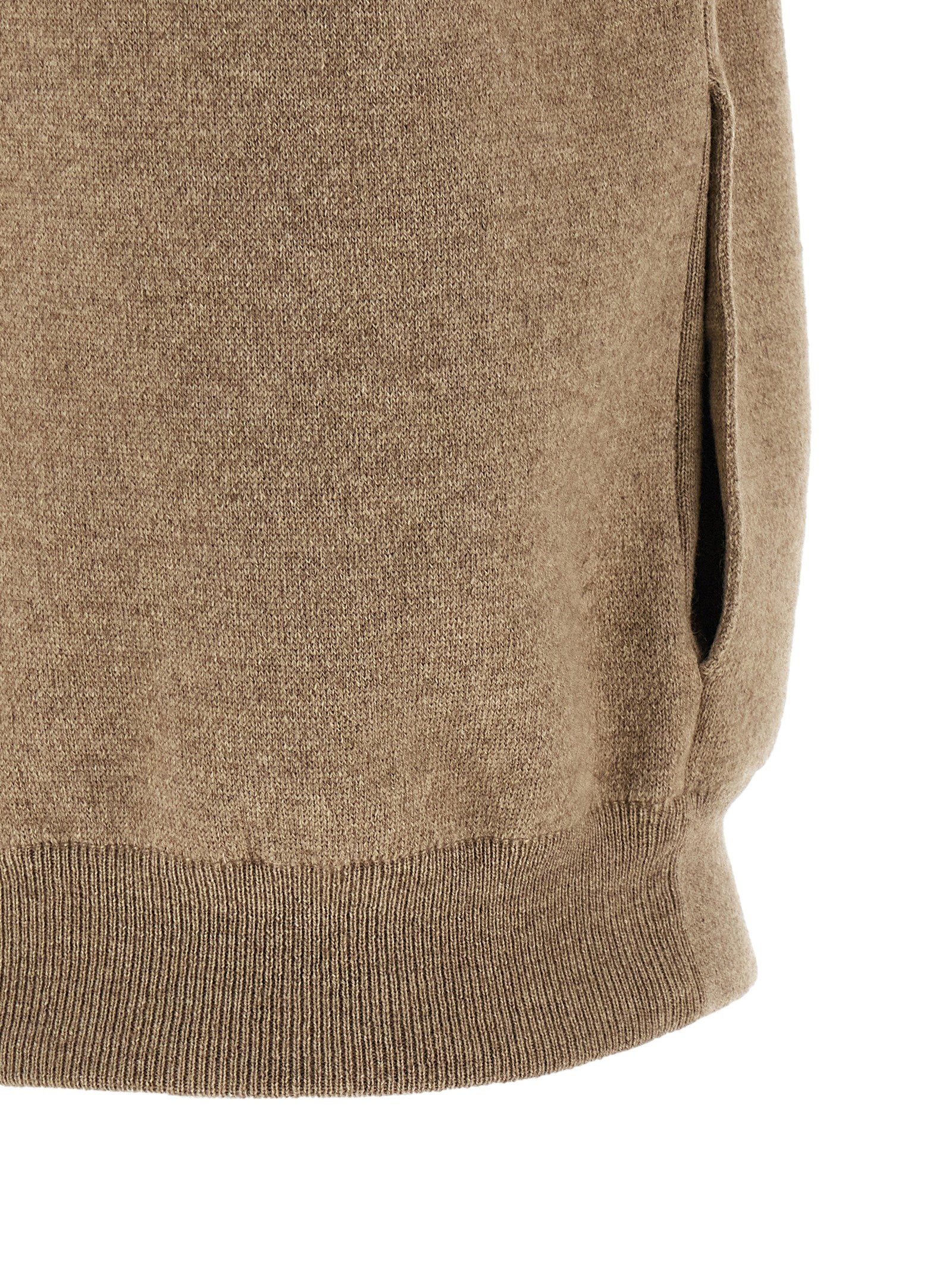 Brunello Cucinelli Shiny Zipper Pull Vest Beige