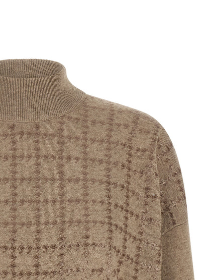 Brunello Cucinelli Sequin Sweater Beige