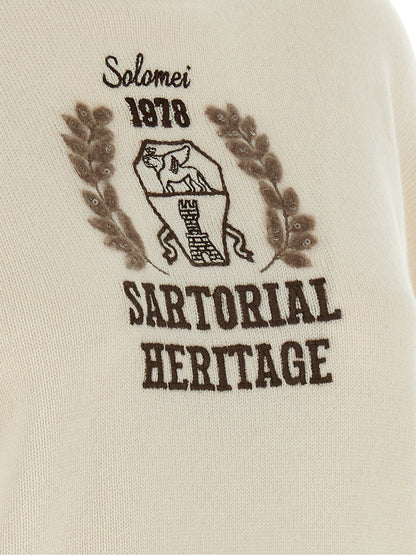 Brunello Cucinelli Heraldic Embroidery Sweater Beige