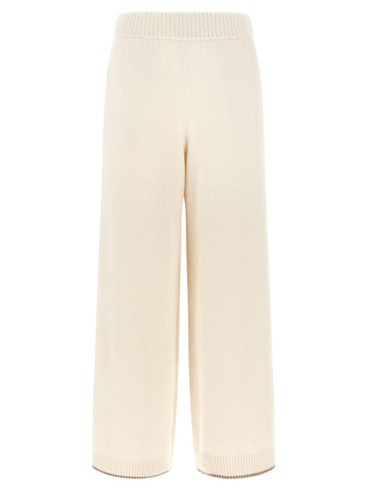 Brunello Cucinelli Cashmere Knit Pants White