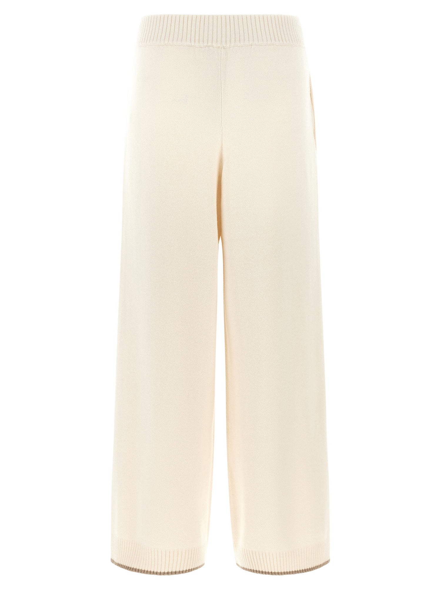 Brunello Cucinelli Cashmere Knit Pants White