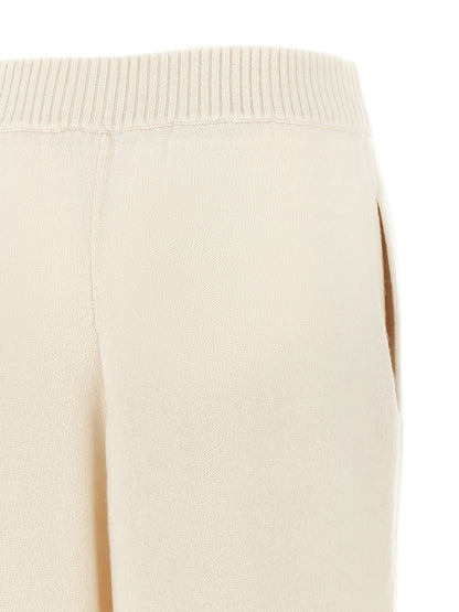 Brunello Cucinelli Cashmere Knit Pants White