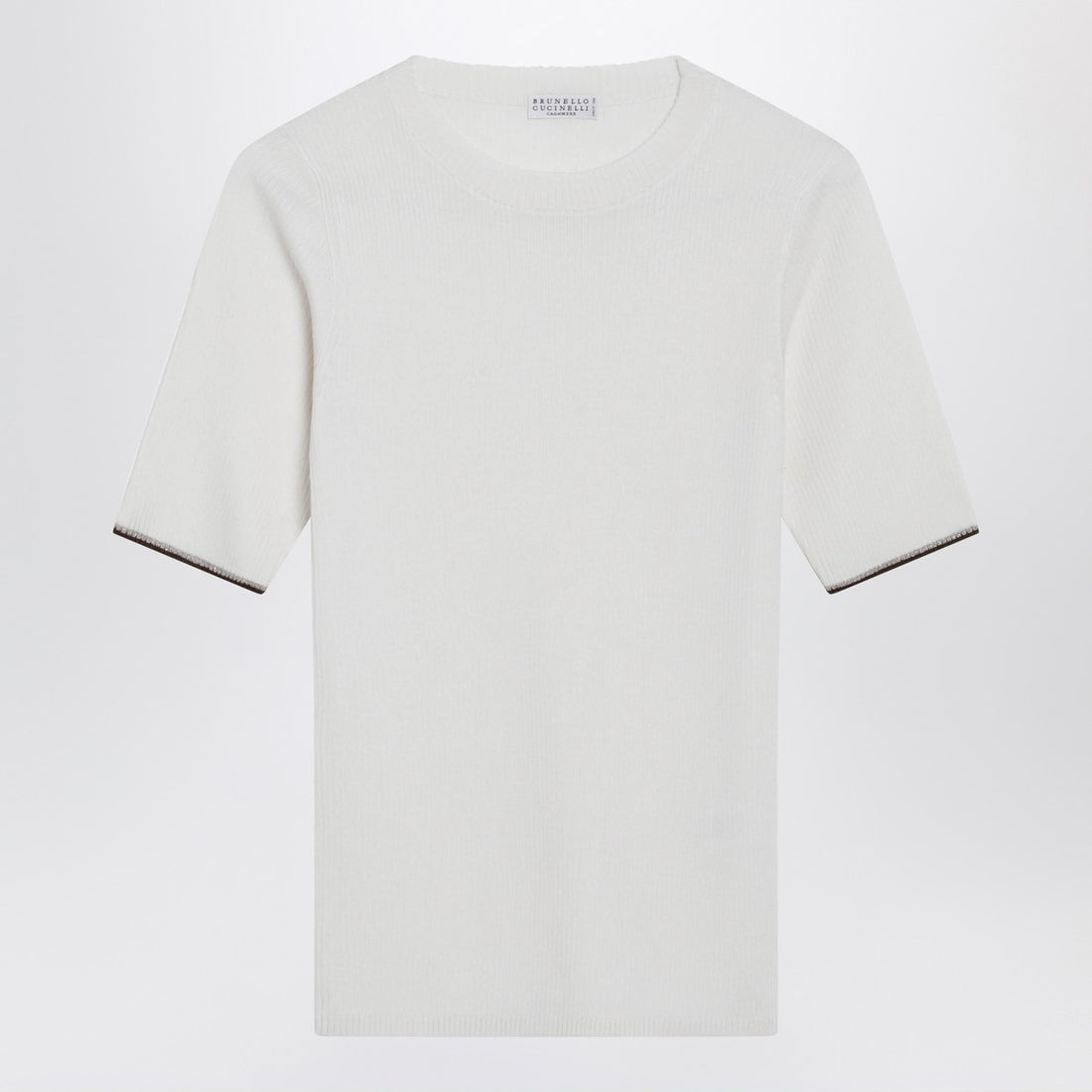 brunello cucinelli cashmere silk knit top white multicolor