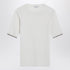 brunello cucinelli cashmere silk knit top white multicolor
