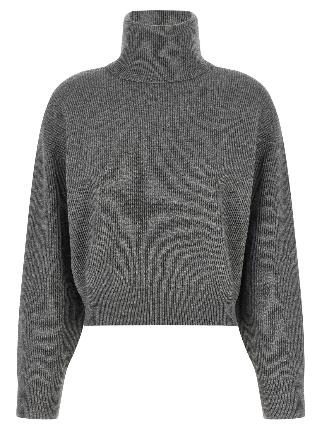 Brunello Cucinelli English Ribbed Sweater Gray