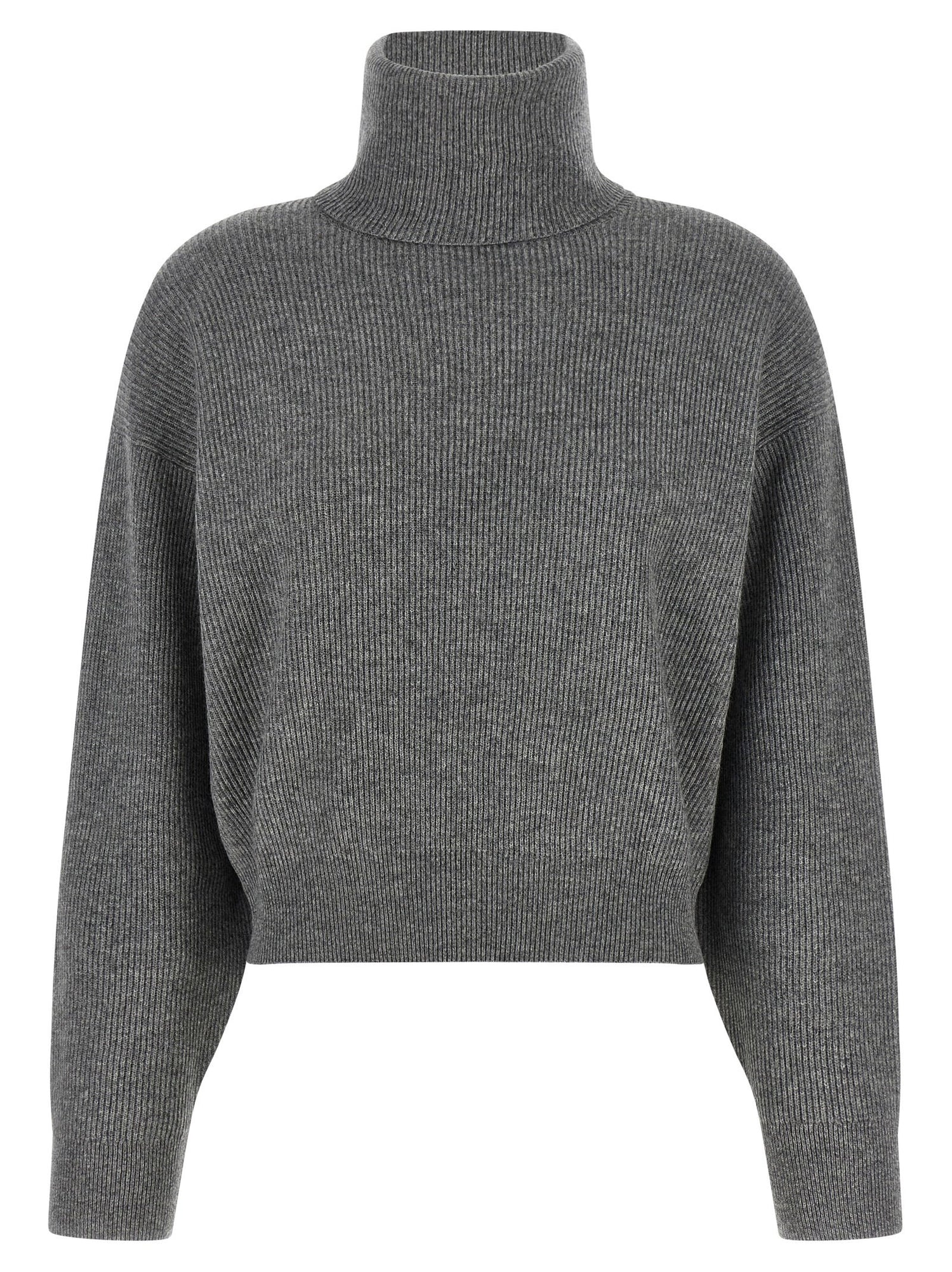 Brunello Cucinelli English Ribbed Sweater Gray