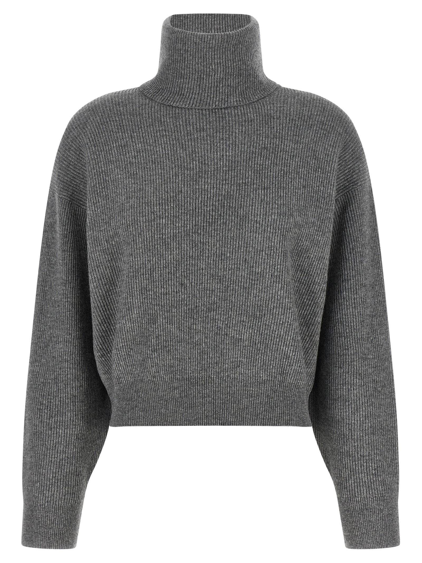 Brunello Cucinelli English Ribbed Sweater Gray