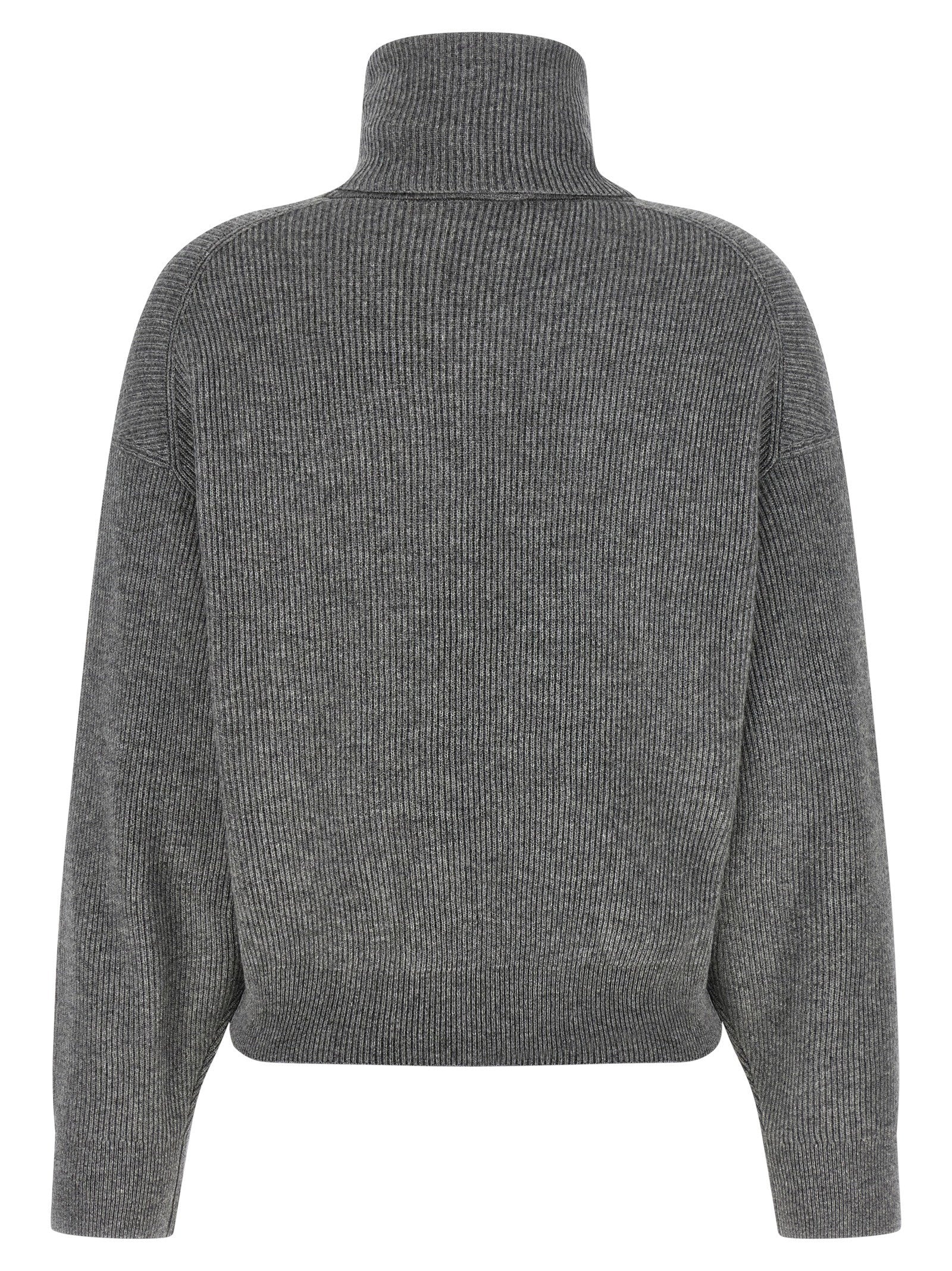 Brunello Cucinelli English Ribbed Sweater Gray