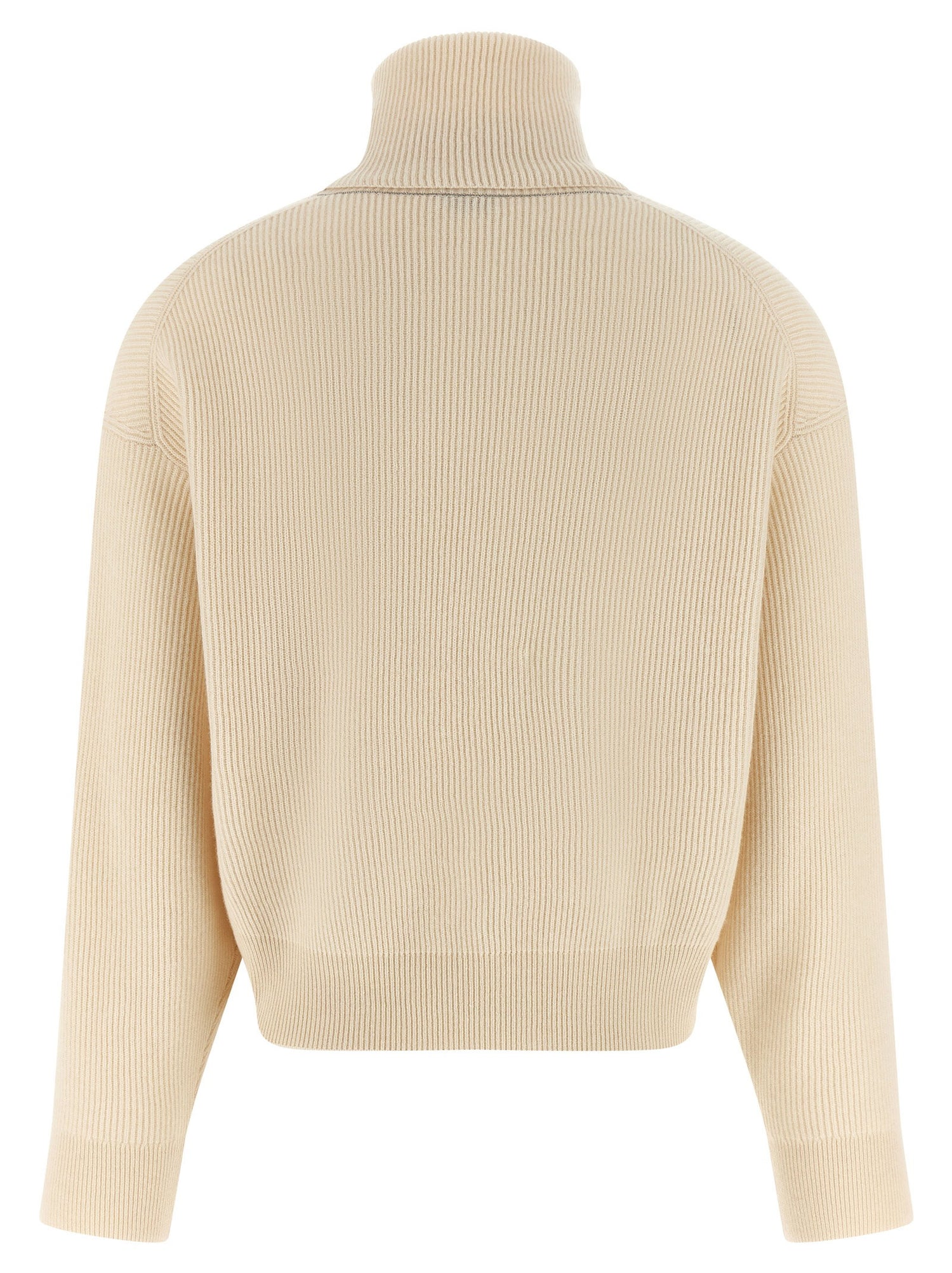 Brunello Cucinelli English Ribbed Sweater White