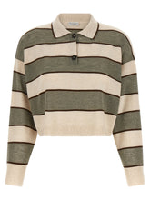Brunello Cucinelli Sparkling Stripes Polo Shirt Multicolor