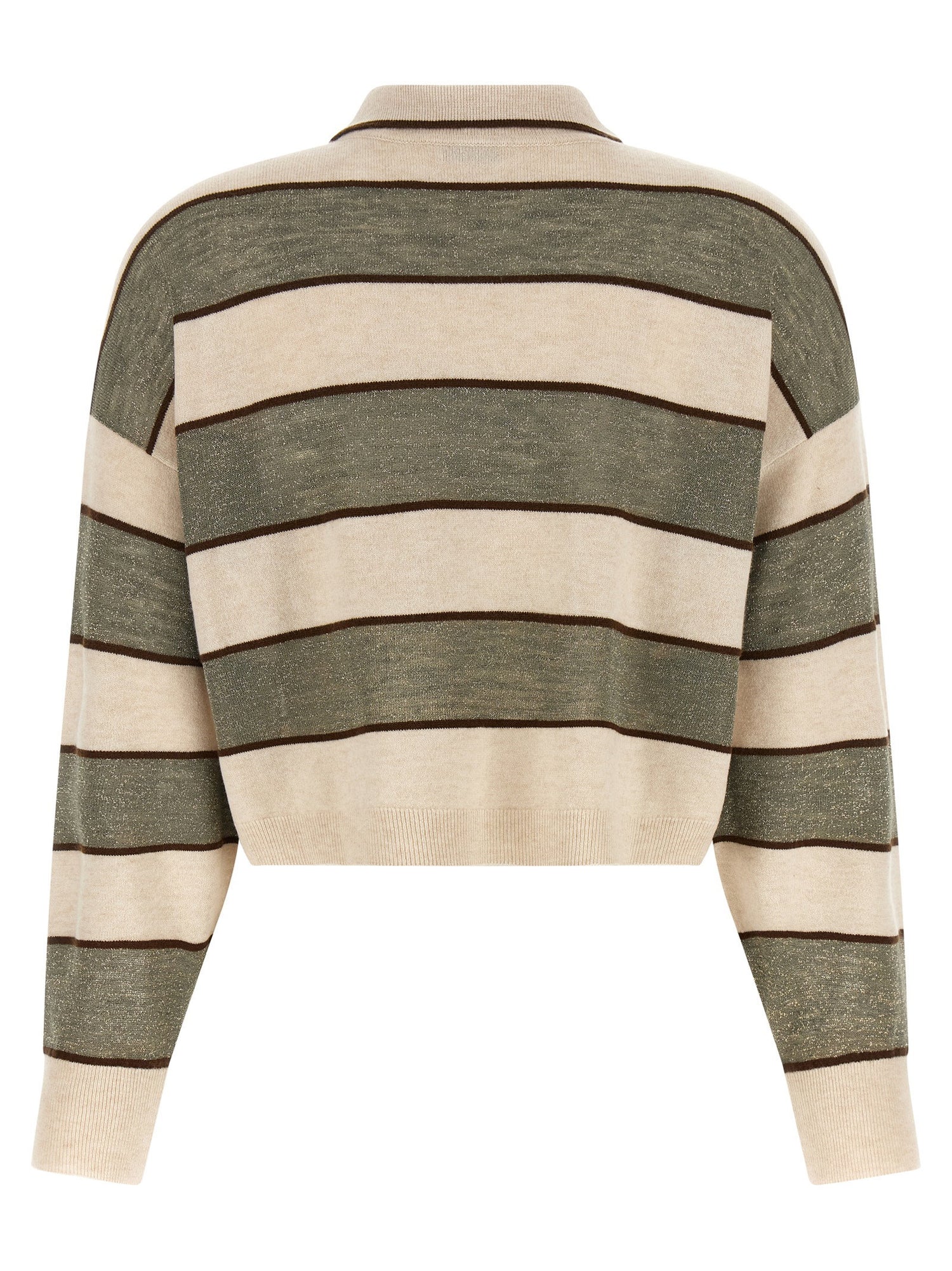 Brunello Cucinelli Sparkling Stripes Polo Shirt Multicolor