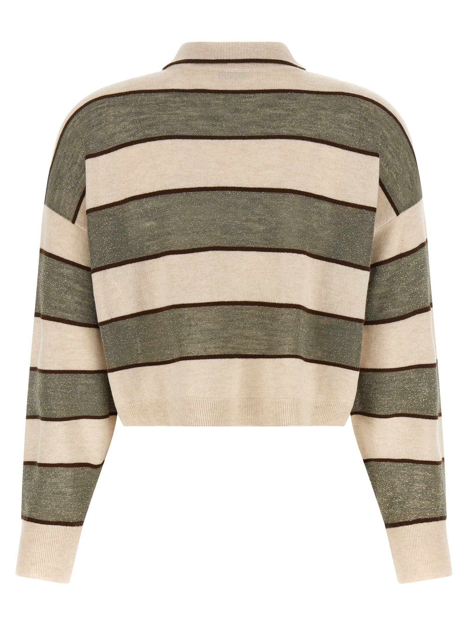 Brunello Cucinelli Sparkling Stripes Polo Shirt Multicolor