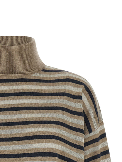 Brunello Cucinelli Sparkling Stripes Sweater Multicolor