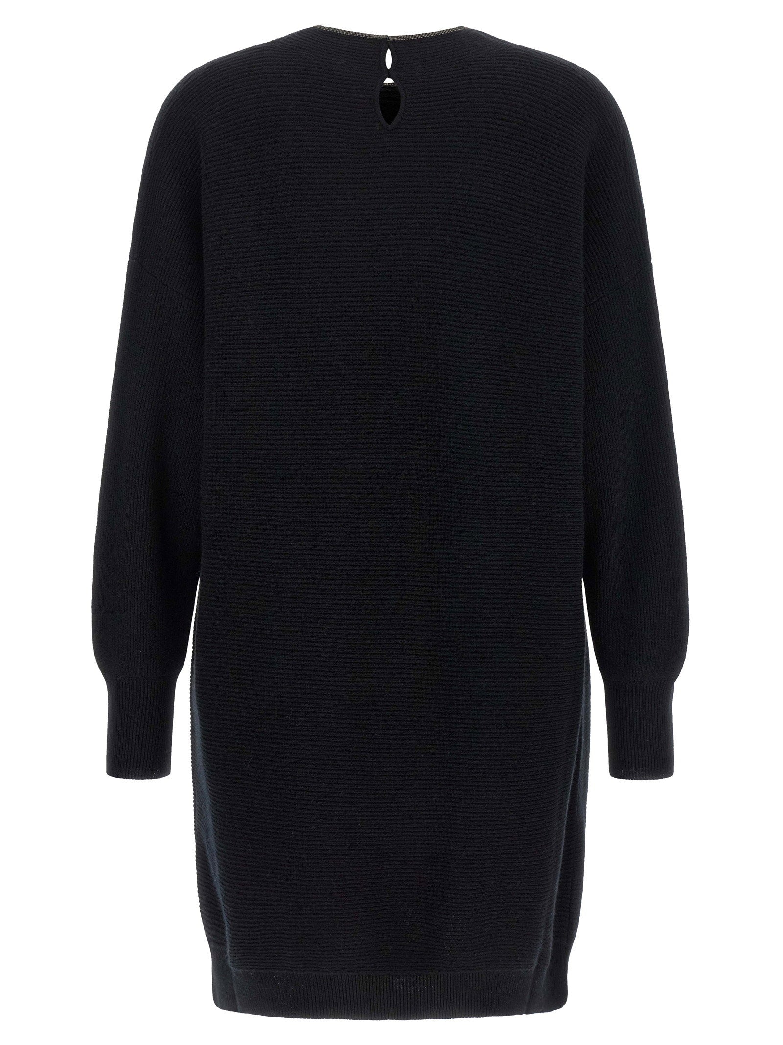 Brunello Cucinelli Precious Collar Dress Black