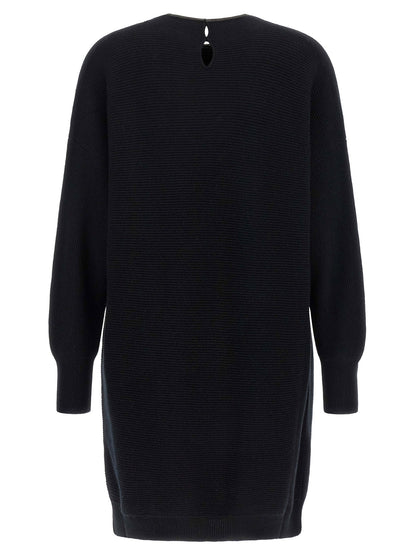Brunello Cucinelli Precious Collar Dress Black