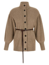 Brunello Cucinelli English Half-ribbed Cardigan Beige