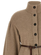 Brunello Cucinelli English Half-ribbed Cardigan Beige