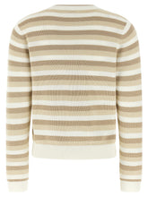Brunello Cucinelli Striped Cotton Sweater Beige