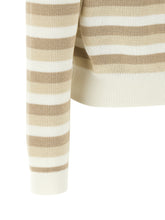 Brunello Cucinelli Striped Cotton Sweater Beige