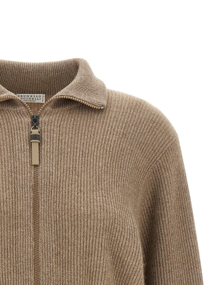 Brunello Cucinelli Sparkling Cardigan Brown