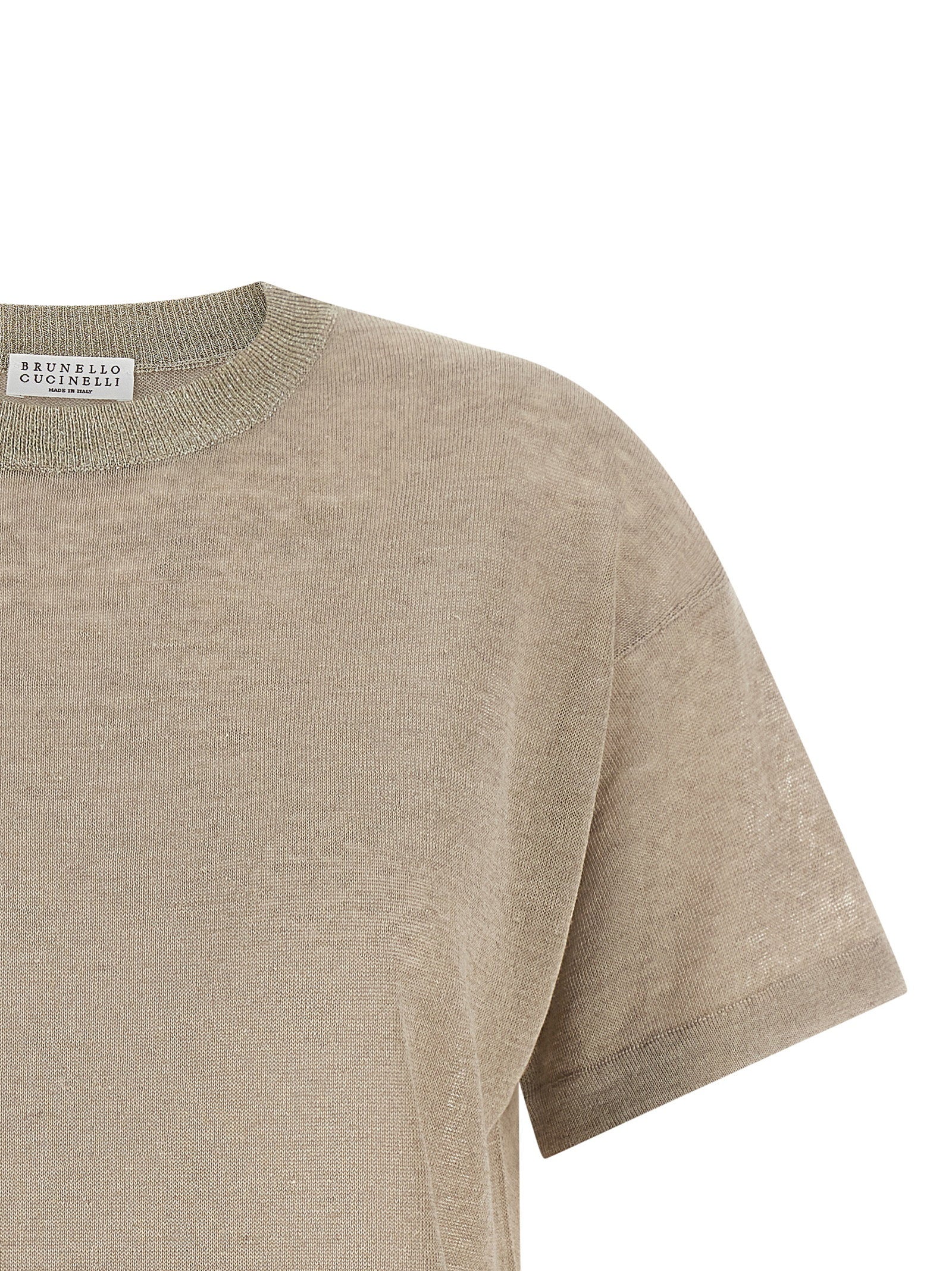 Brunello Cucinelli Dazzling Collar Sweater Beige