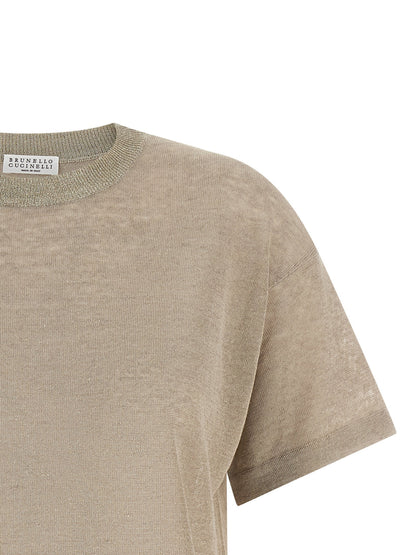 Brunello Cucinelli Dazzling Collar Sweater Beige