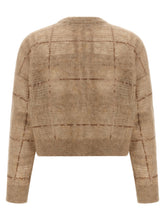 Brunello Cucinelli Sequin Check Sweater Beige