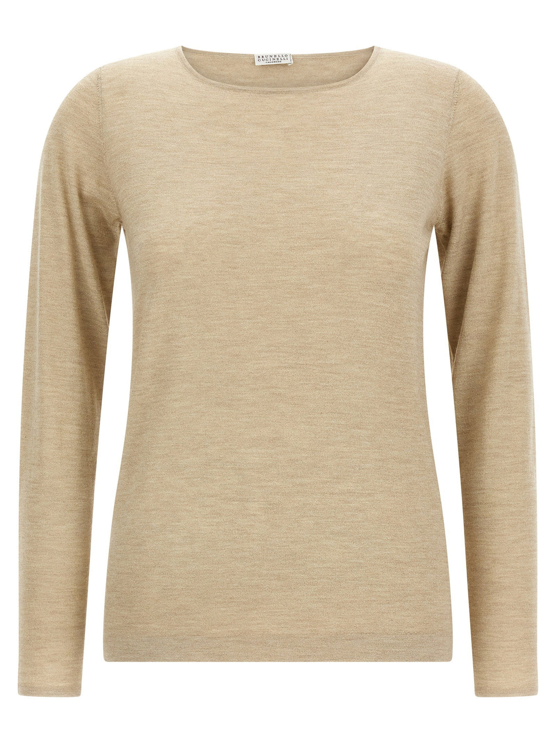 Brunello Cucinelli Scollo A Barchetta In Lurex Sweater Beige